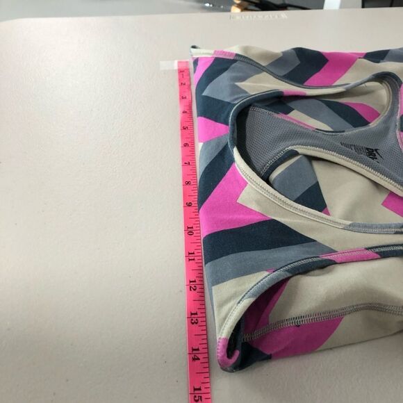 Nike Dri Fit Slim Fit Tank Top Womens M Pink Gray Geometric Racerback Padded - Picture 7 of 12